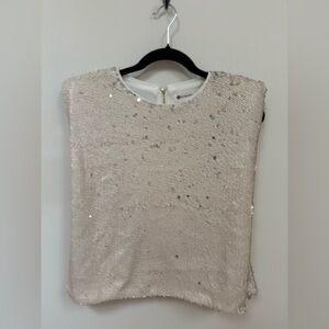 The Impeccable Pig Cream Sequin Crop Top